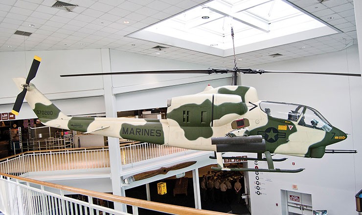 Photo of AH-1J SeaCobra helicopter on display in the museum