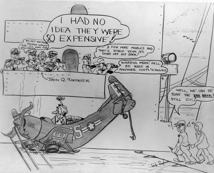 Cartoon depicting propensity of accidents by the AM-1 Mauler aircraft