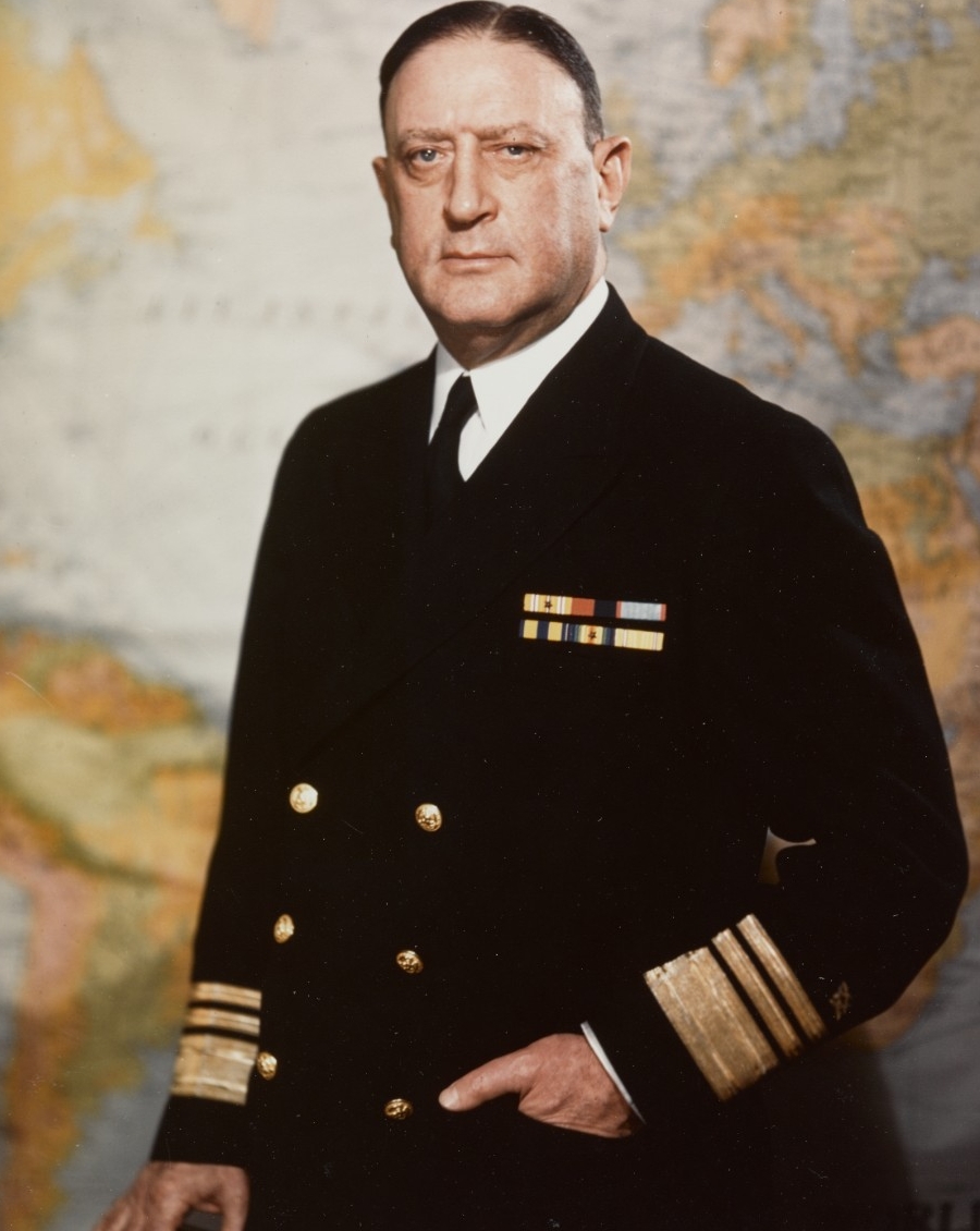 Vice Admiral Ben Moreell, (C.E.C.), USN., Chief of the Bureau of  Yards and Docks, circa mid-1945