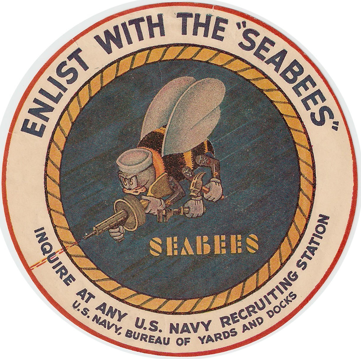 Enlist with the Seabees sticker2
