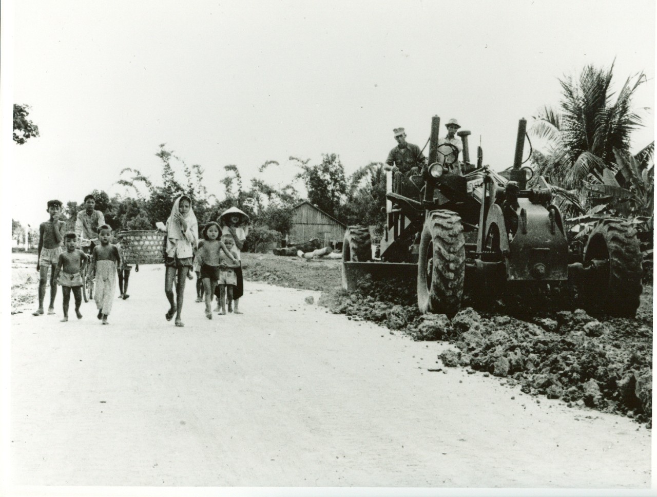 <p>Naval Mobile Construction Battalion One constructing an airstrip</p>
