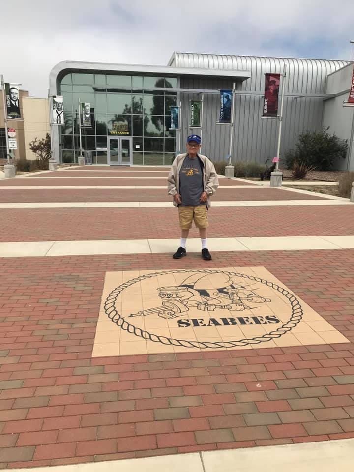 BU3 Dave Evans Standing in Front of the U.S. Navy Seabee Museum in Port Hueneme, June 28, 2021