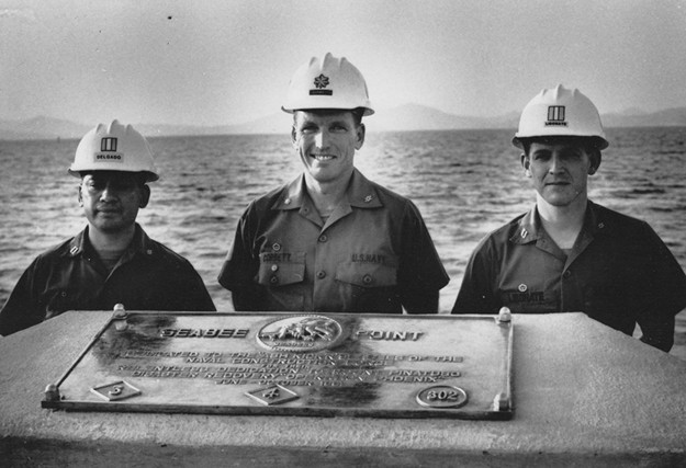 <p>Monument unveiled at Naval Air Station Cubi Point in the fall of 1991 for the Seabees of Operation Fiery Vigil who “kicked ash” and removed volcanic ash from Subic Bay and Cubi Point.</p>
