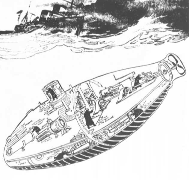 TR Sub illustration showing a transparent effect on the sub's walls