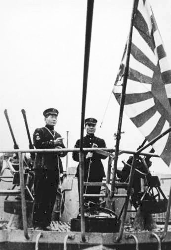 <p>German U-1224 commissioned as Japanese navy submarine RO-501, Kiel, Germany, 28 February 1944.</p>
