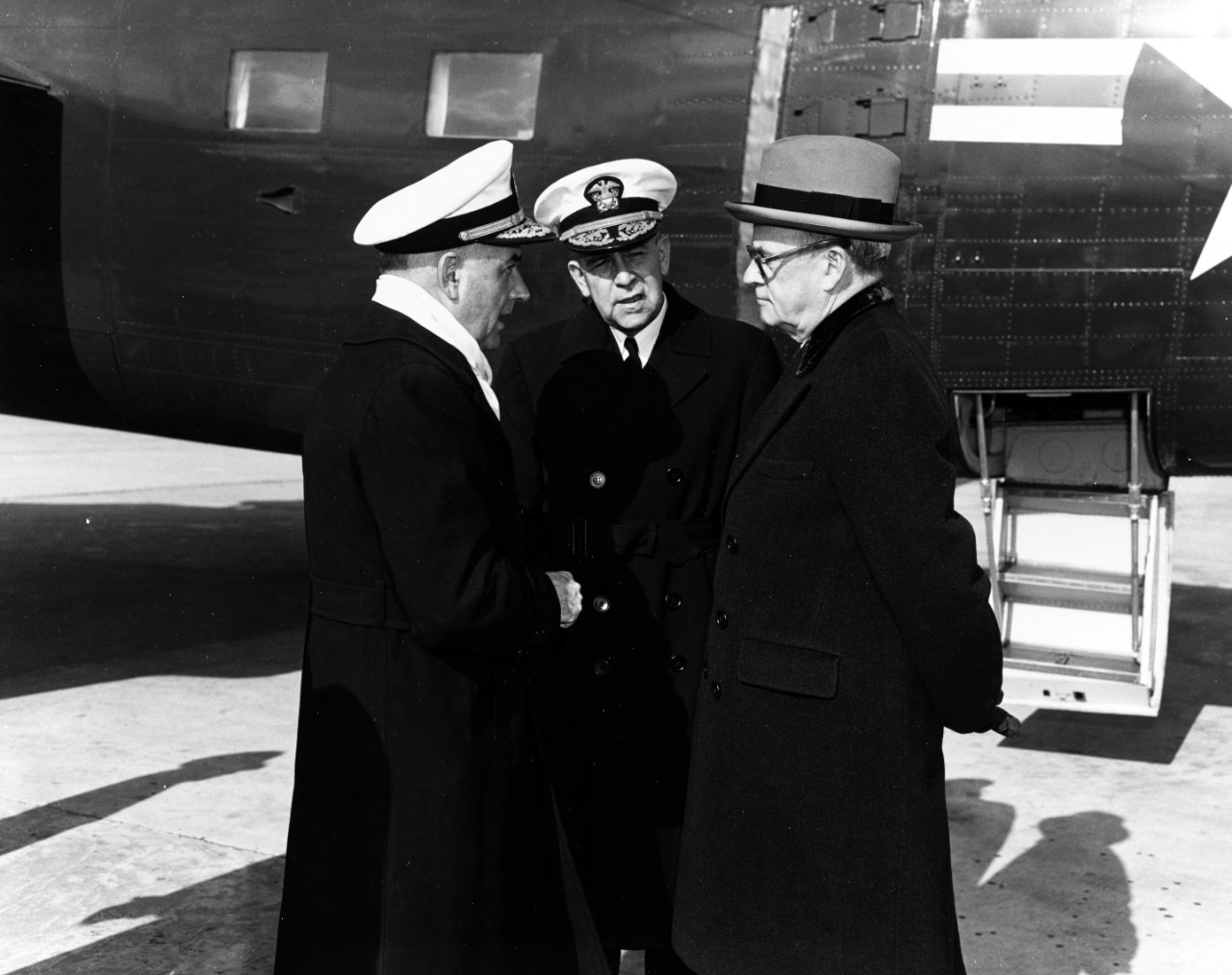 Secretary of the Navy Francis P. Matthews (right) 