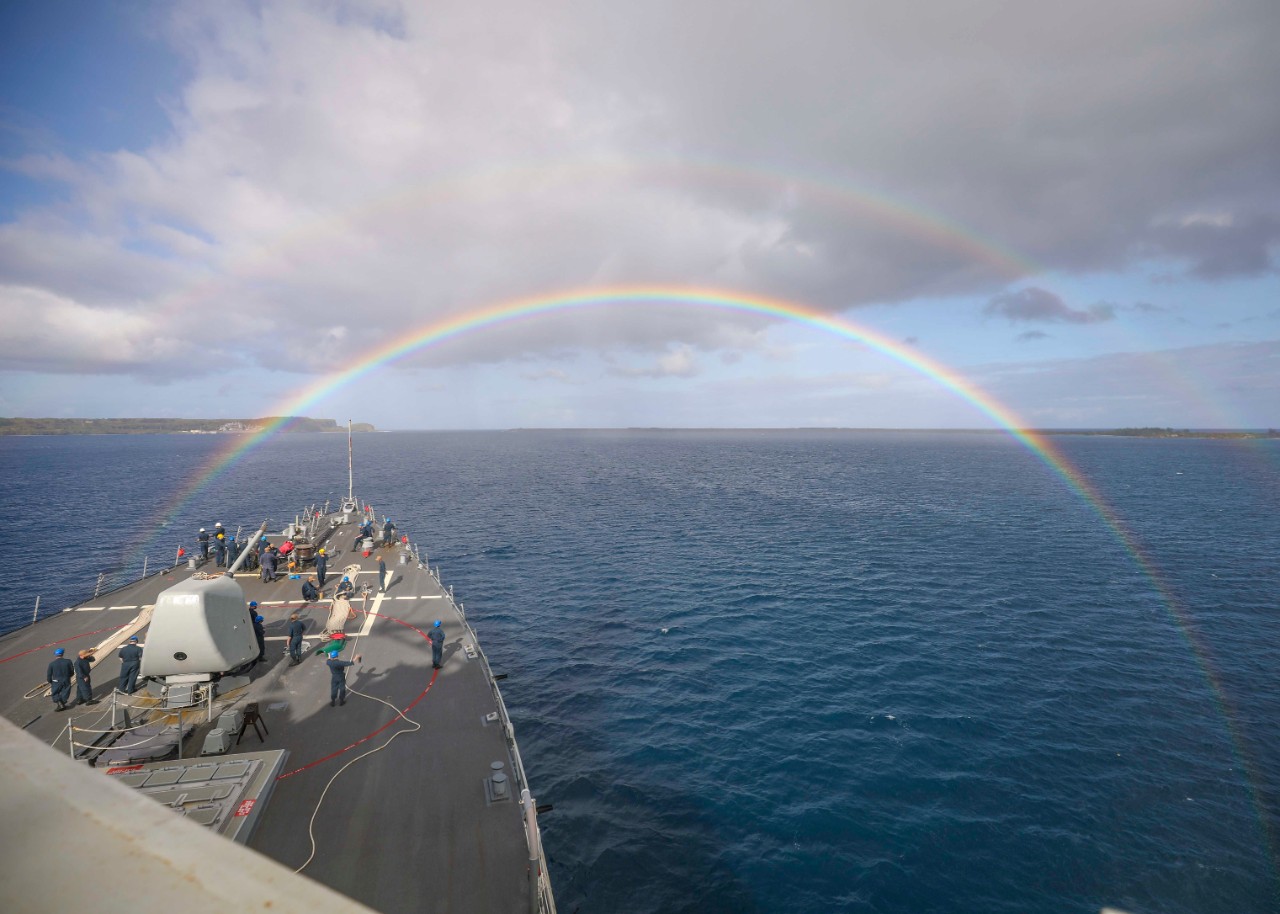 PHILIPPINE SEA (March 12, 2022) The Arleigh Burke-class guided-missile destroyer USS Higgins (DDG 76) conducts routine underway operations in the Philippine Sea. Higgins is assigned to Commander, Task Force (CTF) 71/Destroyer Squadron (DESRON) 15...