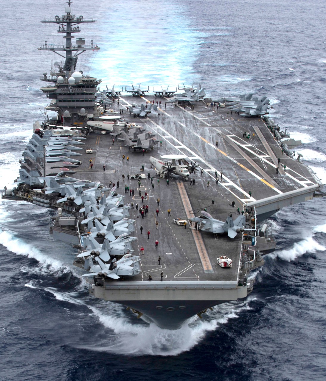 PACIFIC OCEAN (Jan. 8, 2022) The aircraft carrier USS Abraham Lincoln (CVN 72) transits the Pacific Ocean. The Abraham Lincoln Carrier Strike Group, led by Carrier Strike Group 3, deployed from San Diego, Jan. 3, in support of global maritime sec...