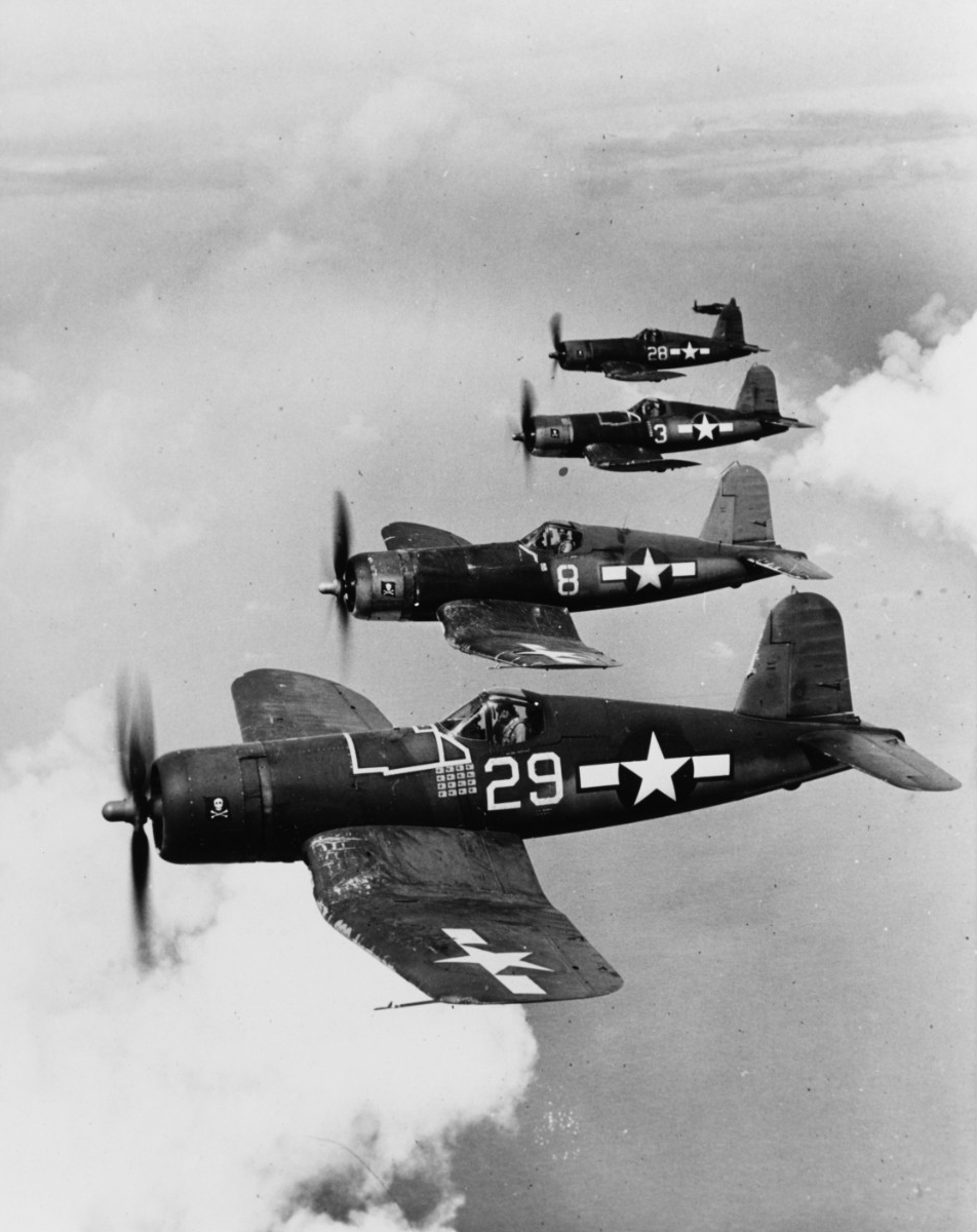Vought F4U-1A "Corsair" fighters, of VF-17