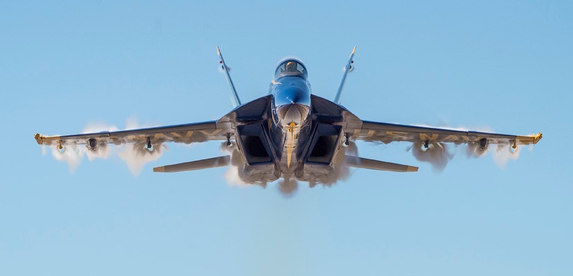 Blue Angels FA-18 Super Hornet in flight