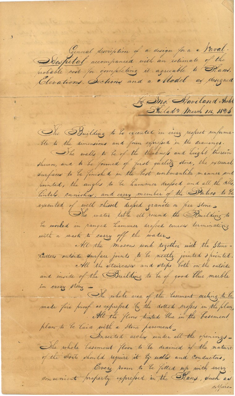 photo of original john haviland letter, page one
