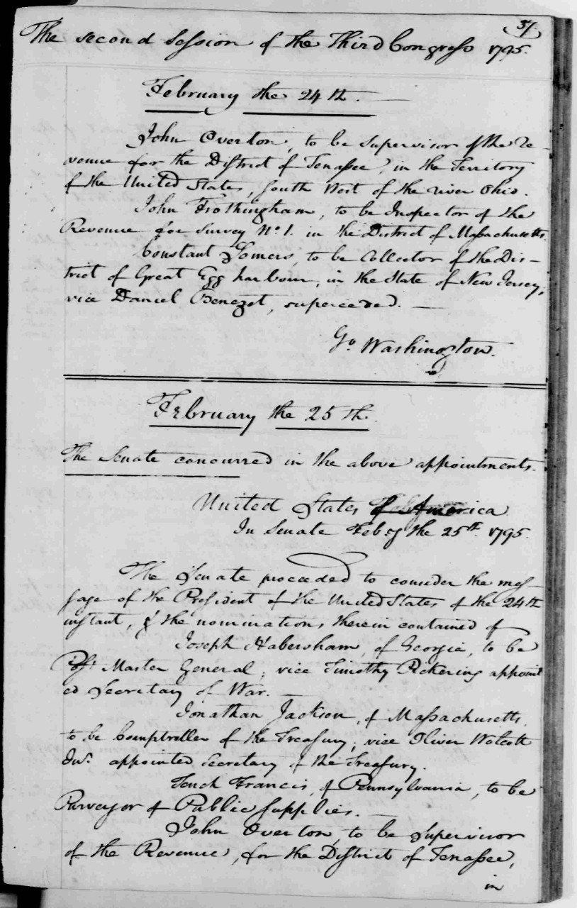 Original Tench Francis Jr. appointment letter, page 2