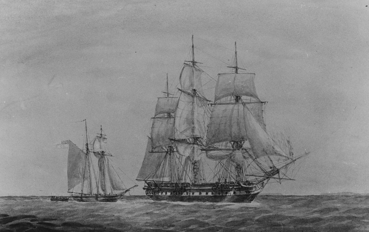 The U.S. frigate President Captured British schooner HMS Highflyer, September 1813