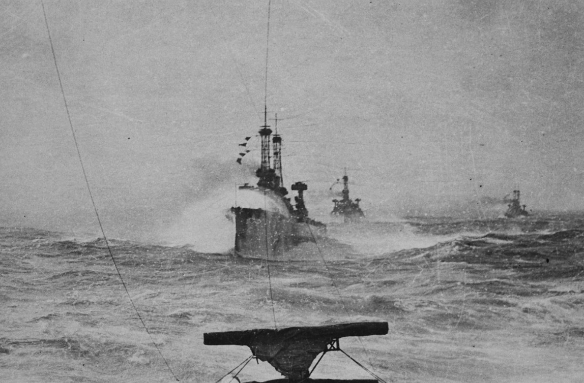 Battleships in North Sea weather