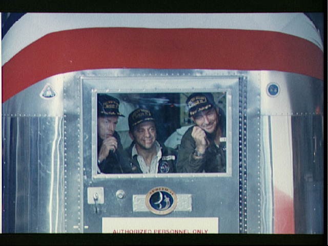 Apollo 14 Crew Members Sealed inside a Mobile Quarantine Facility