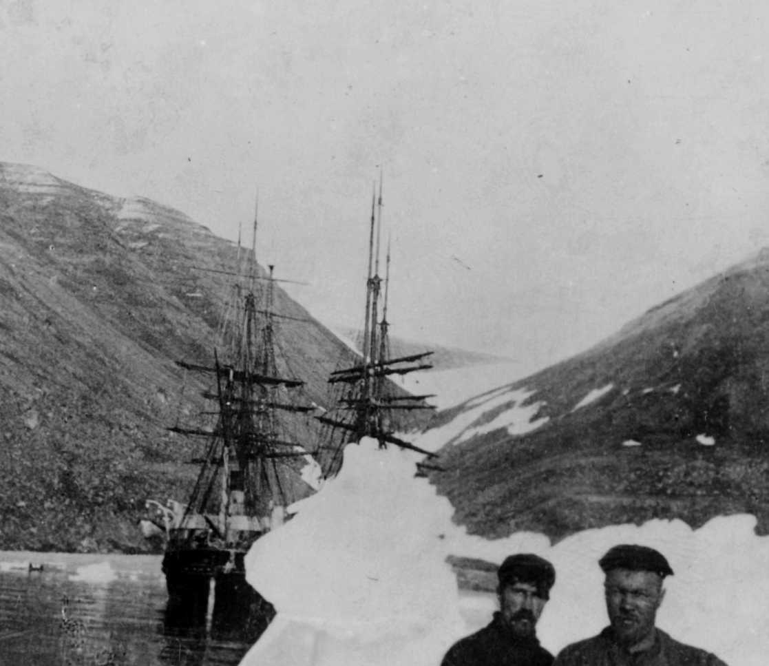 Peary Arctic Expedition, 1898-1901. Ships WINDWARD and ERIC at Nuerke, Greenland