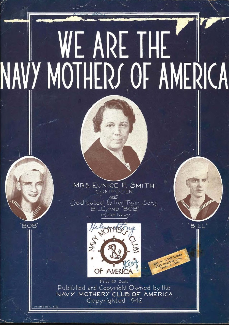 <p>We are the Navy Mothers of America&nbsp;sheet music cover</p>