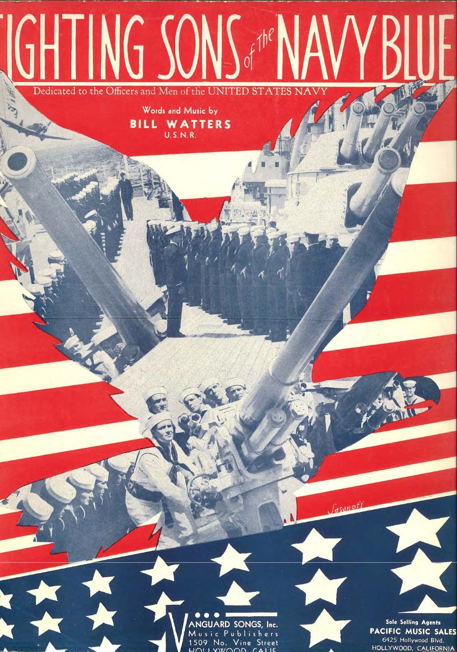 image of cover of Fighting Sons of the Navy Blue sheet music