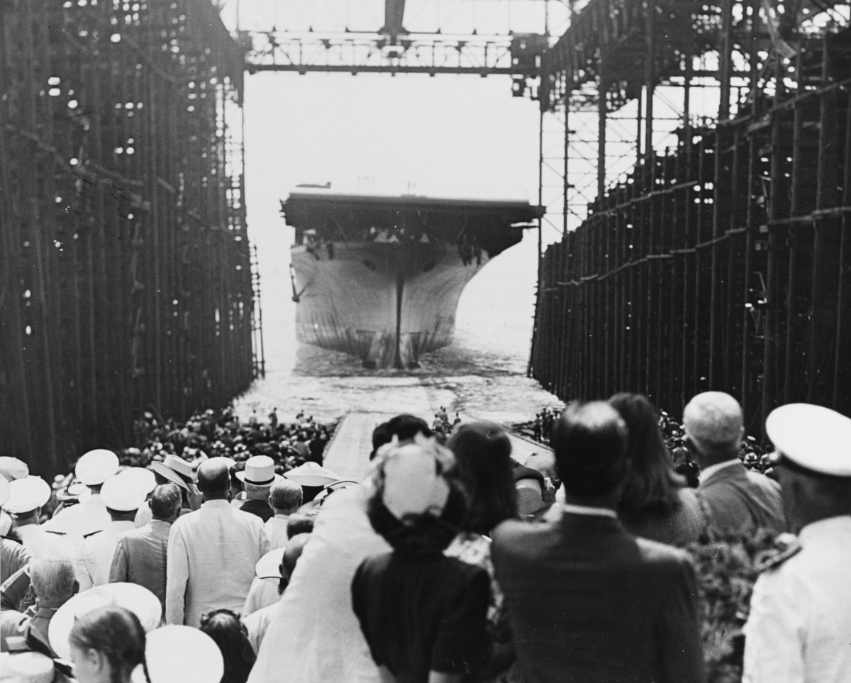 USS Essex (CV-9) launched