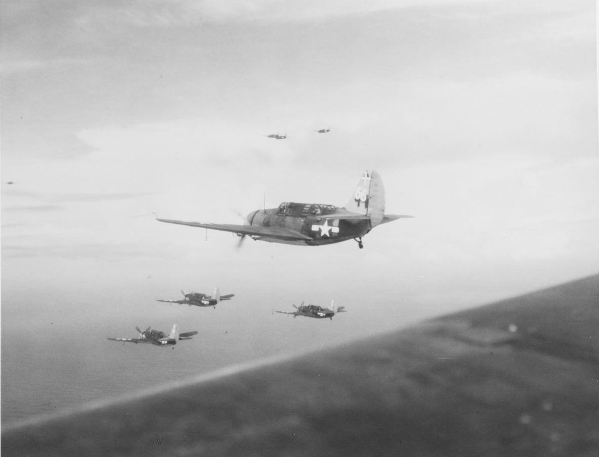 Curtiss SB2C-3 bombers on patrol 