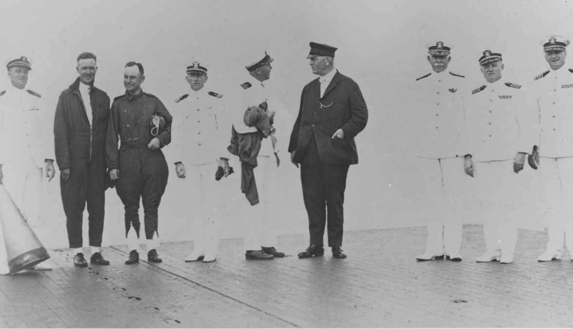 Officers and aviators on deck Langley (CV-1)