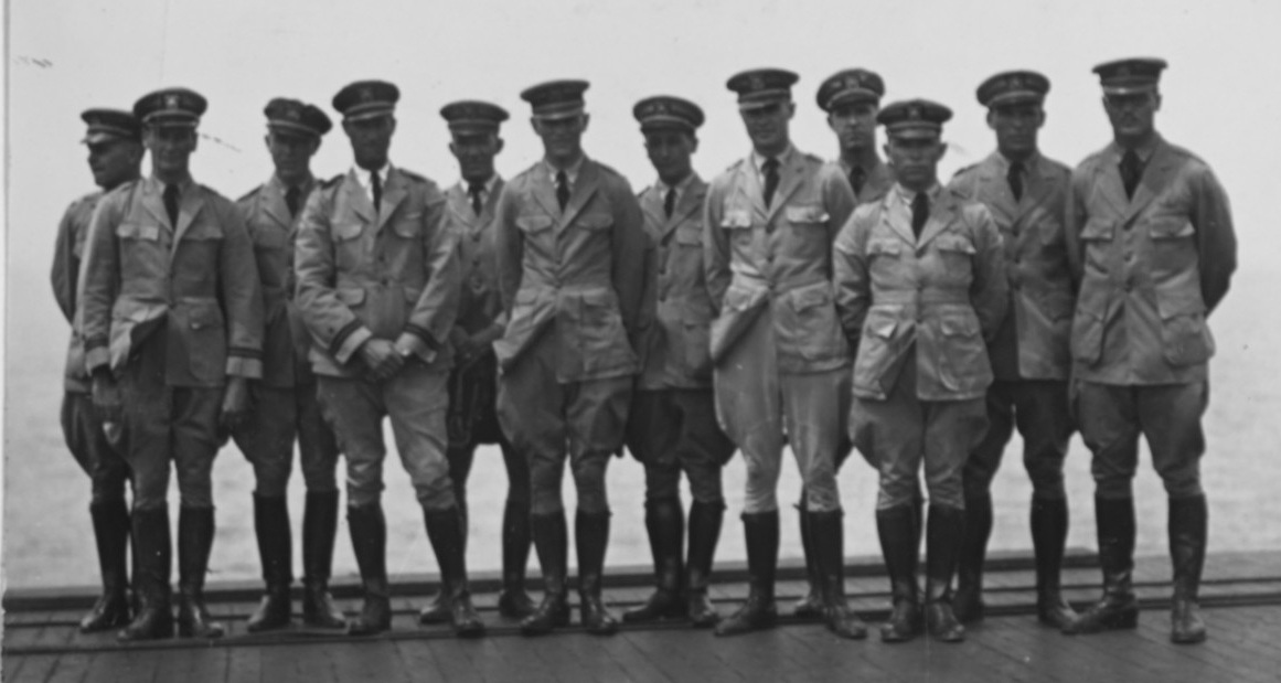 Navy pilots aboard carrier Langley