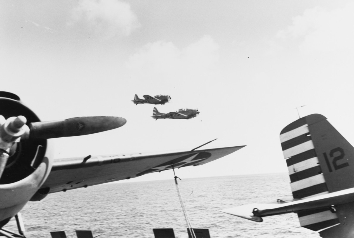 Two Douglas SBD-3 Dauntless scout bombers