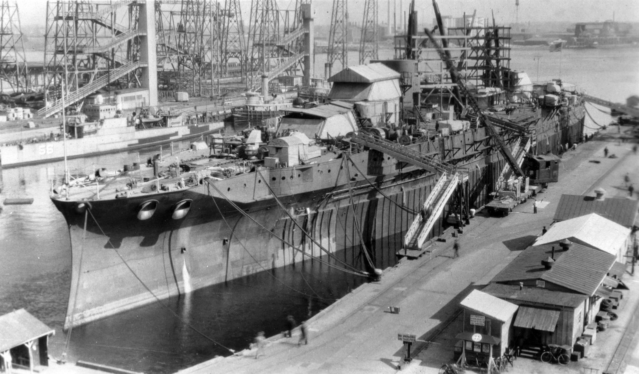 USS Arizona (BB-39) during her reconstruction/modernization