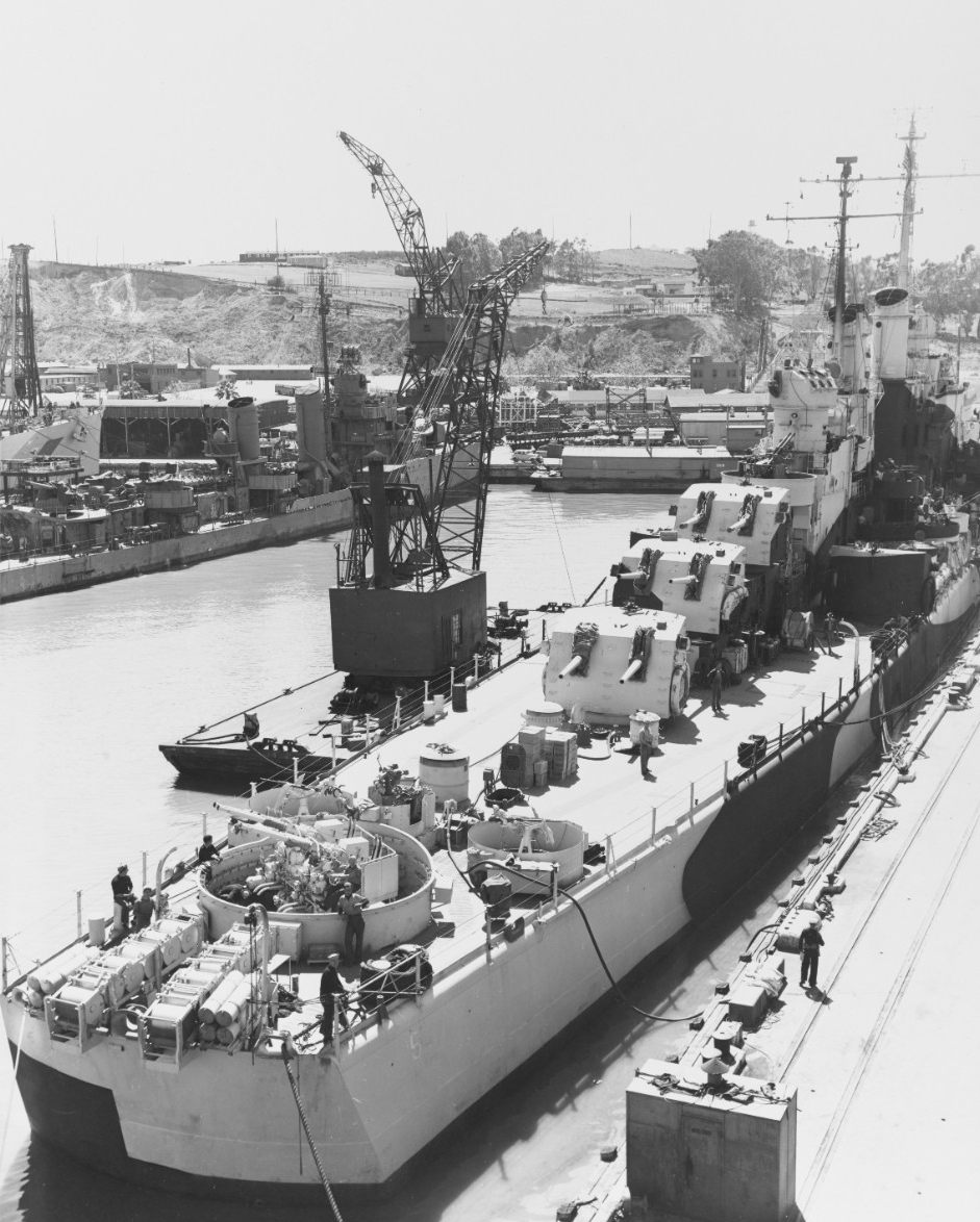 USS San Diego (CL-53) at the Mare Island Navy Yard