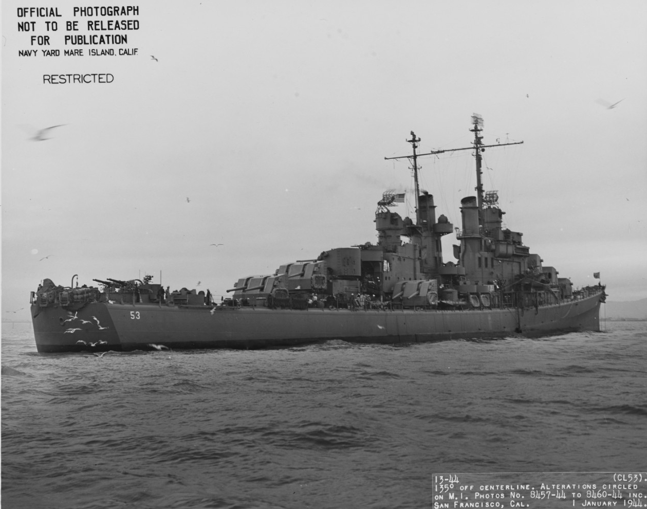 USS San Diego (CL-53) off San Francisco, California