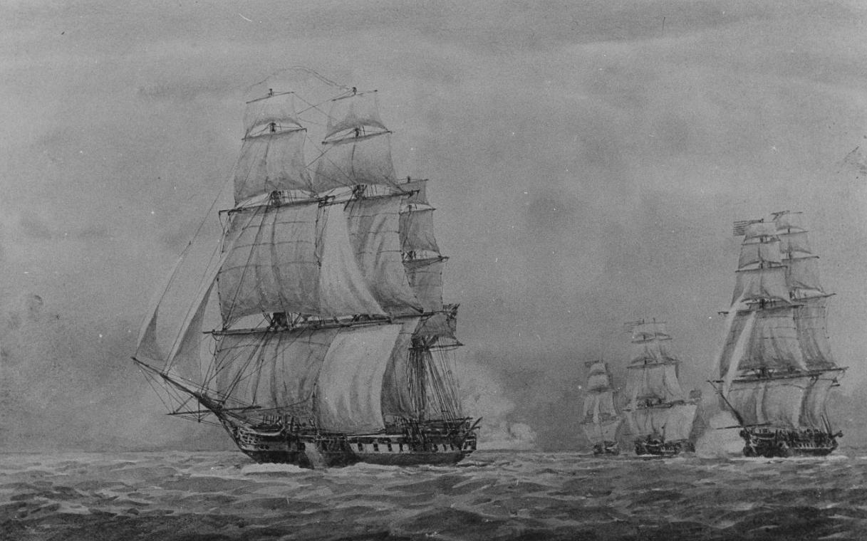 American frigates chasing HMS Belvidera