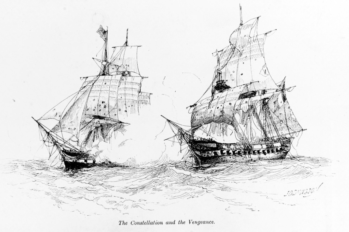 Frigate Constellation and French frigate L’Vengeance