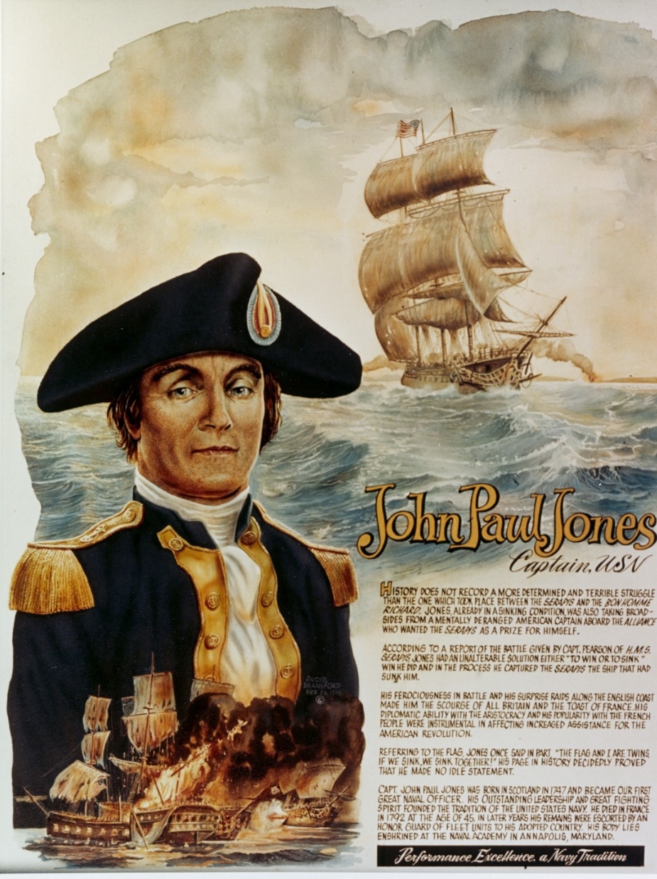 Vignette featuring a portrait of Captain John Paul 