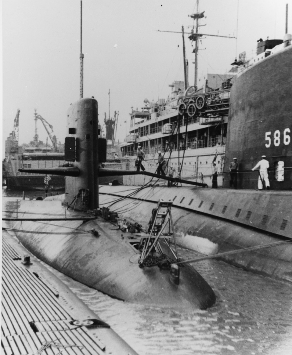  USS Triton (SSN-586) and USS Orion (AS-18) at San Juan, Puerto Rico, February 1965.