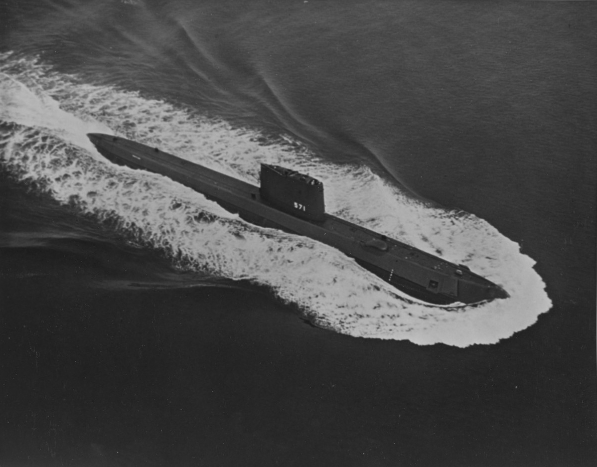 USS Nautilus (SSN-571) underway at sea