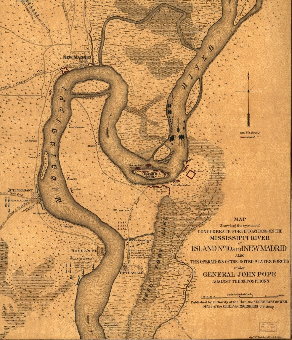 Black and white survey map of a river valley. 