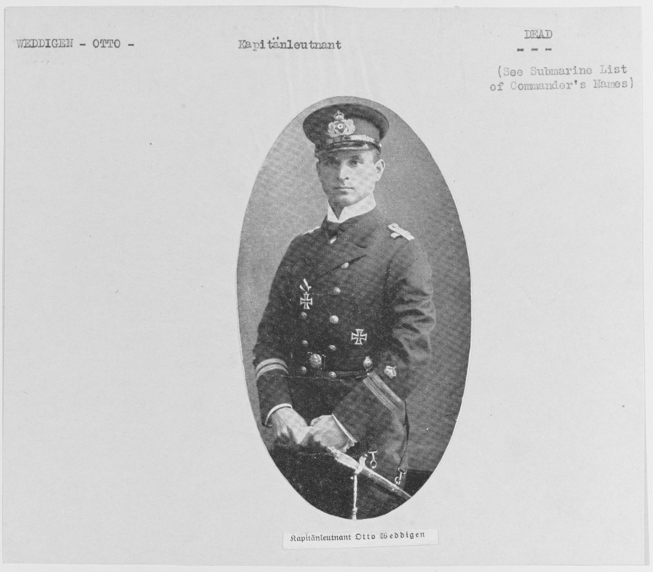 Otto, Weddigen, German Submarine Commander 