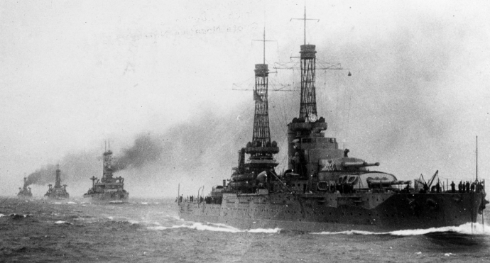U.S. battleships in British waters during World War I.