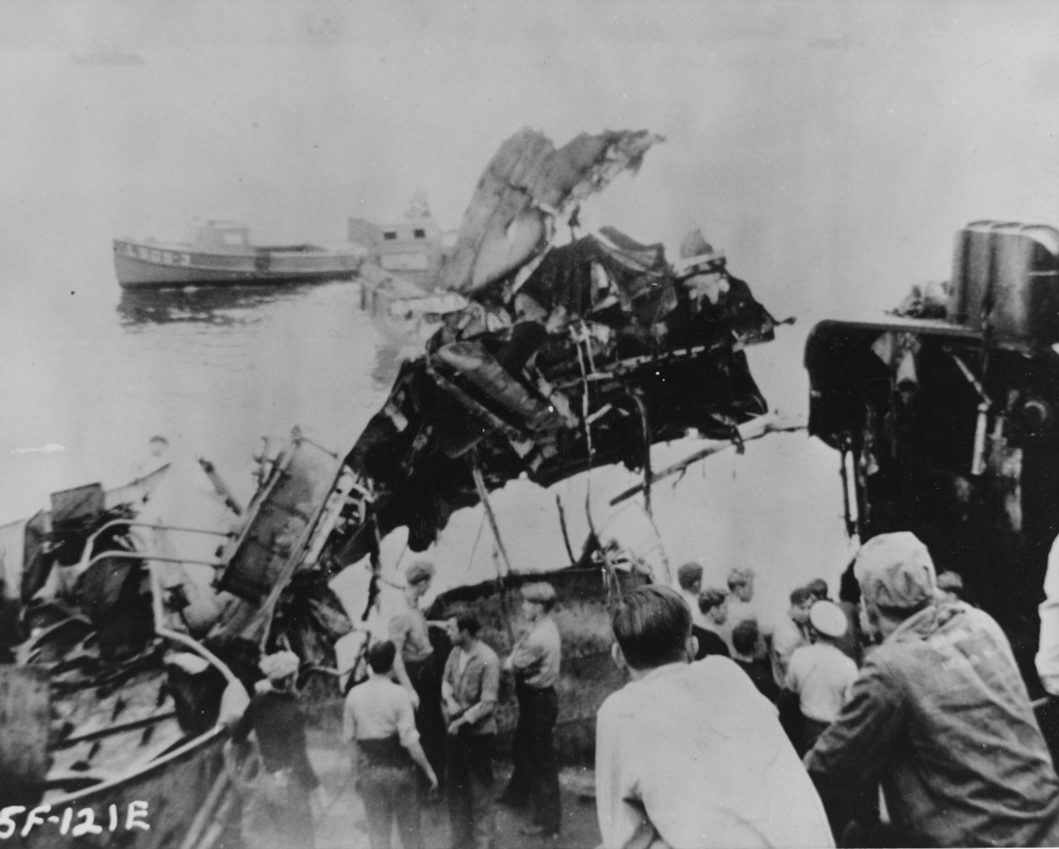 Kamikaze attack on USS LEUTZE (DD-481)