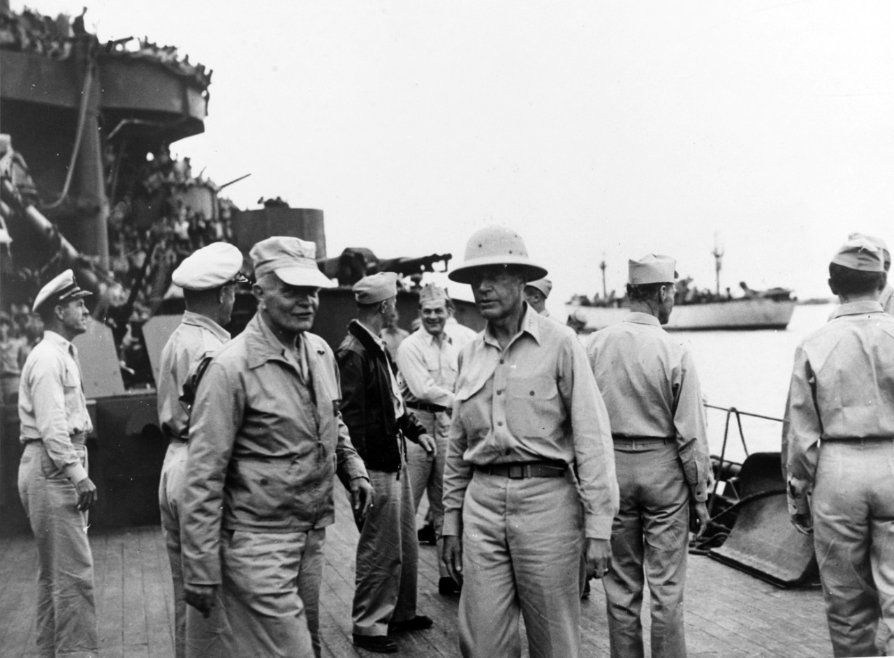 Admiral William F. Halsey Jr and Admiral Raymond Spruance