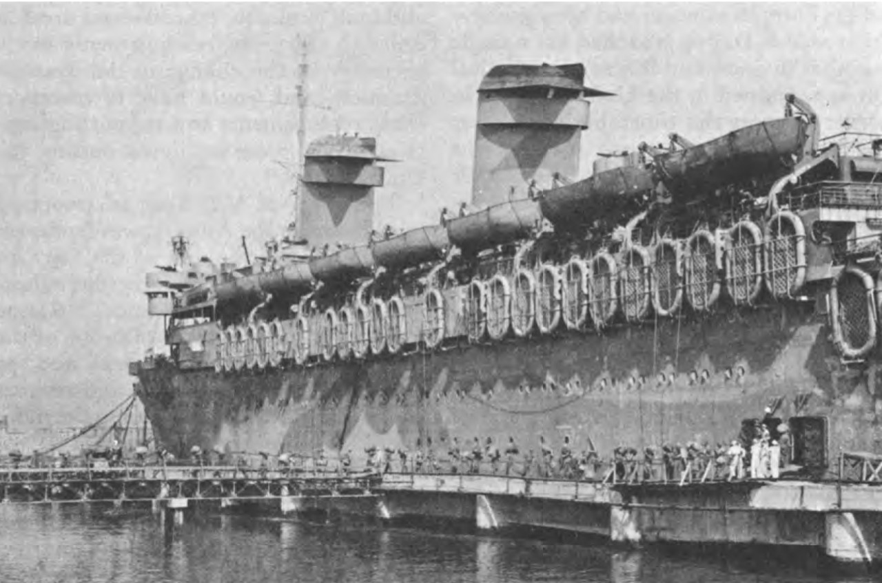 <p>USS&nbsp;<i>West Point&nbsp;</i>embarking troops at Naples a few days after German surrender. Photo from<i>&nbsp;The Transportation Corps: Movements, Training and Supply</i>,&nbsp;<i>United States Army in WW II</i>&nbsp;book series by Chester Wardlow, published by the Center of Military History, United States Army, 1990.&nbsp;</p>