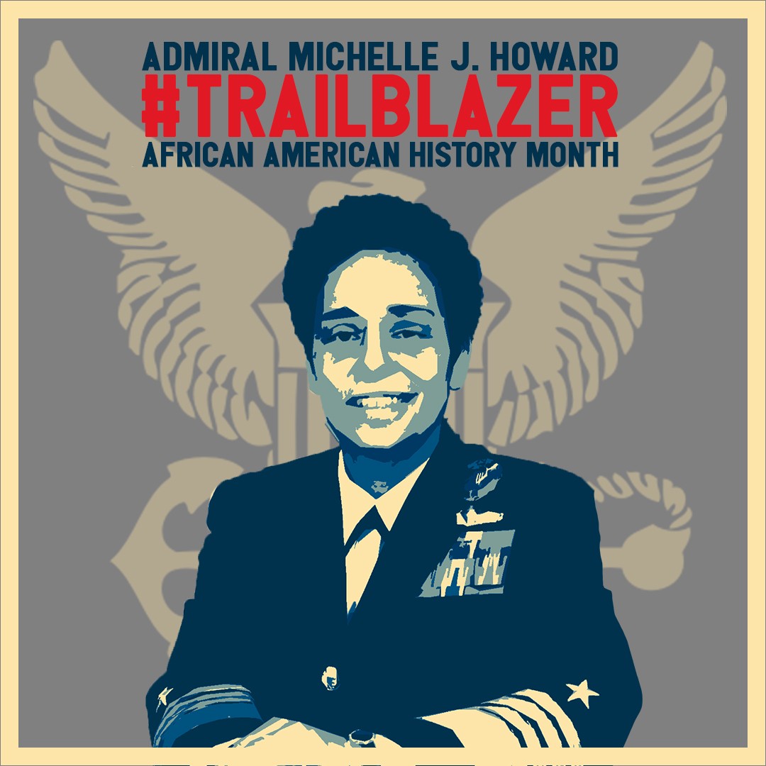 Graphic of Admiral Michelle Howard