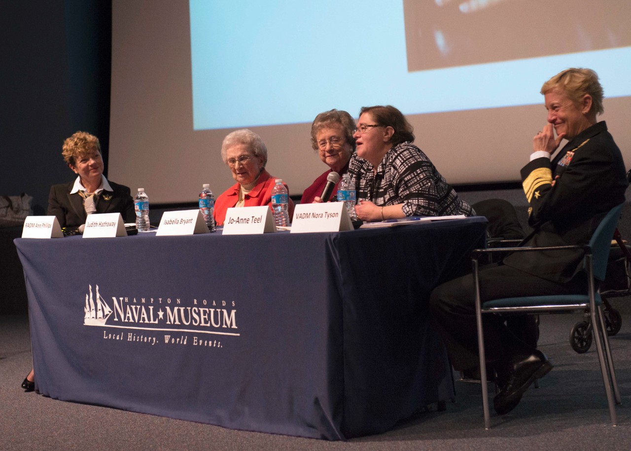 Participants in a "Women in the Navy" panel at Hampton Roads Naval Museum (HRNM) reflect on their experience.