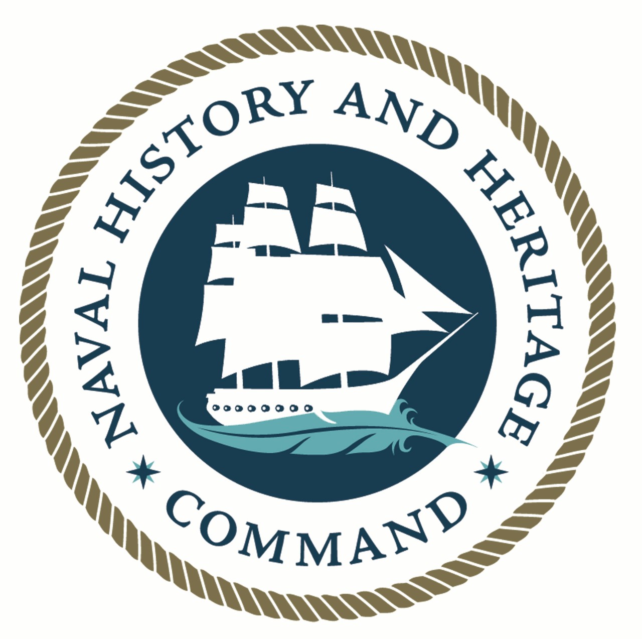 The official Naval History and Heritage Command logo.
