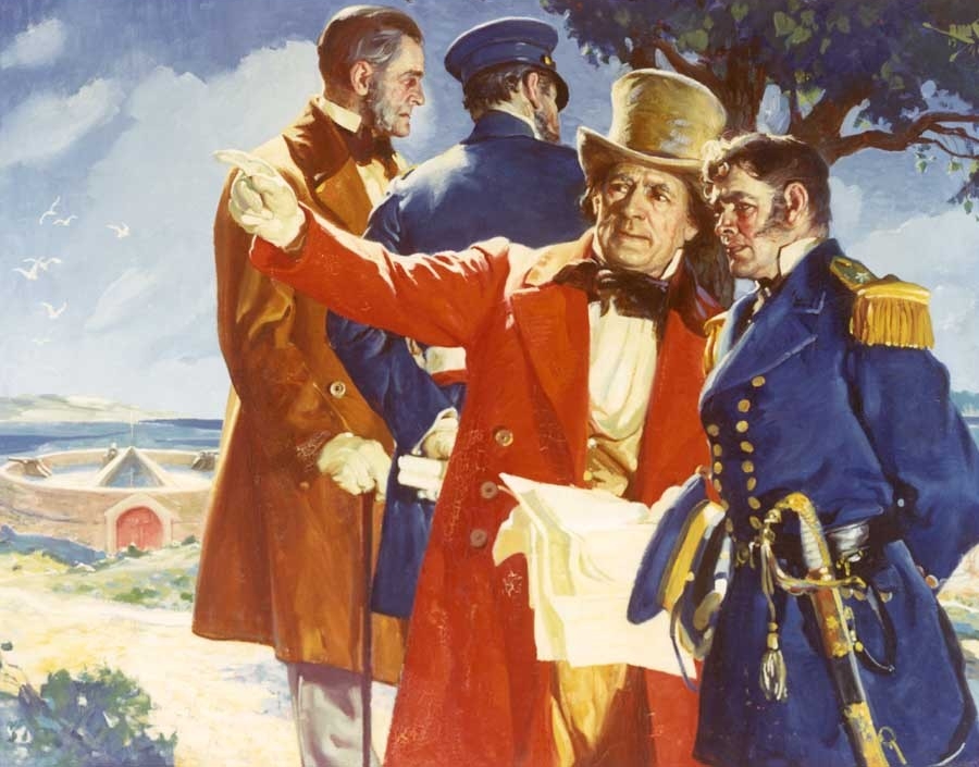 Painting of selecting the site of the U.S. Naval Academy