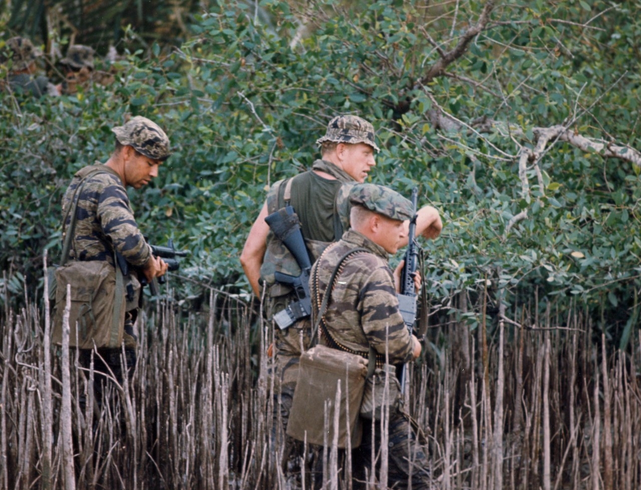 SEAL team members at Mekong Delta, Vietnam