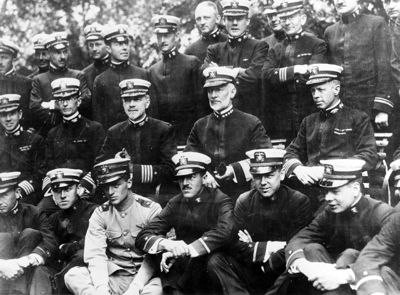 Vice Adm. William Sims with members of his staff