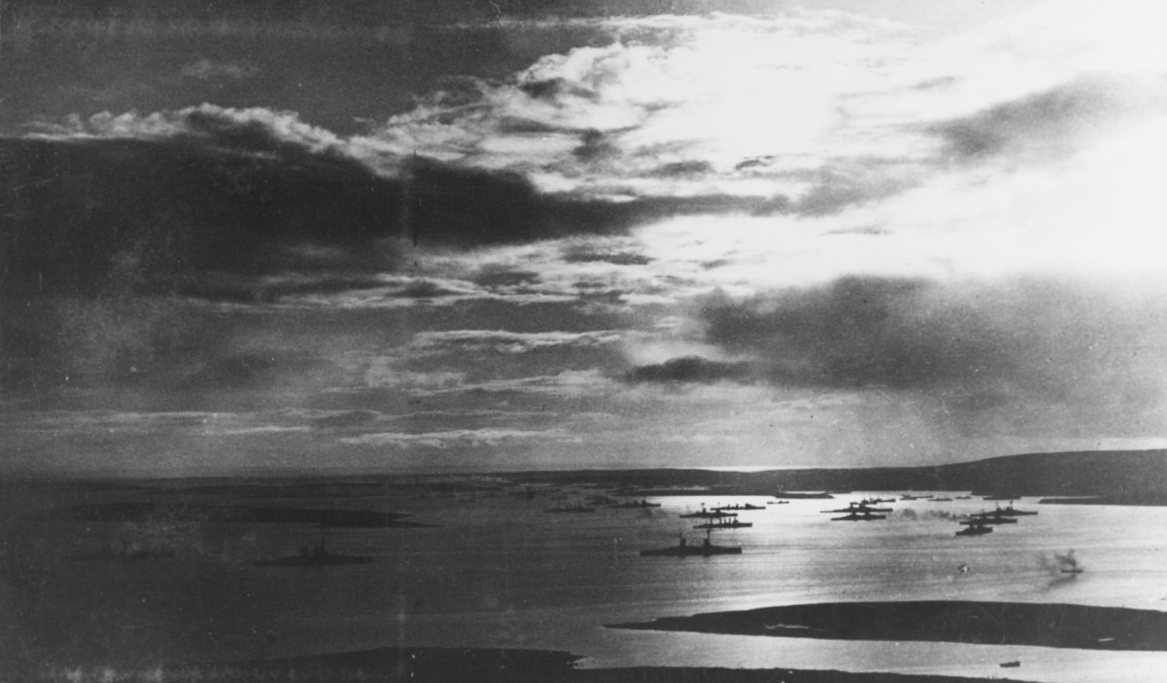 Battleships and cruisers interned at Scapa Flow, Scotland