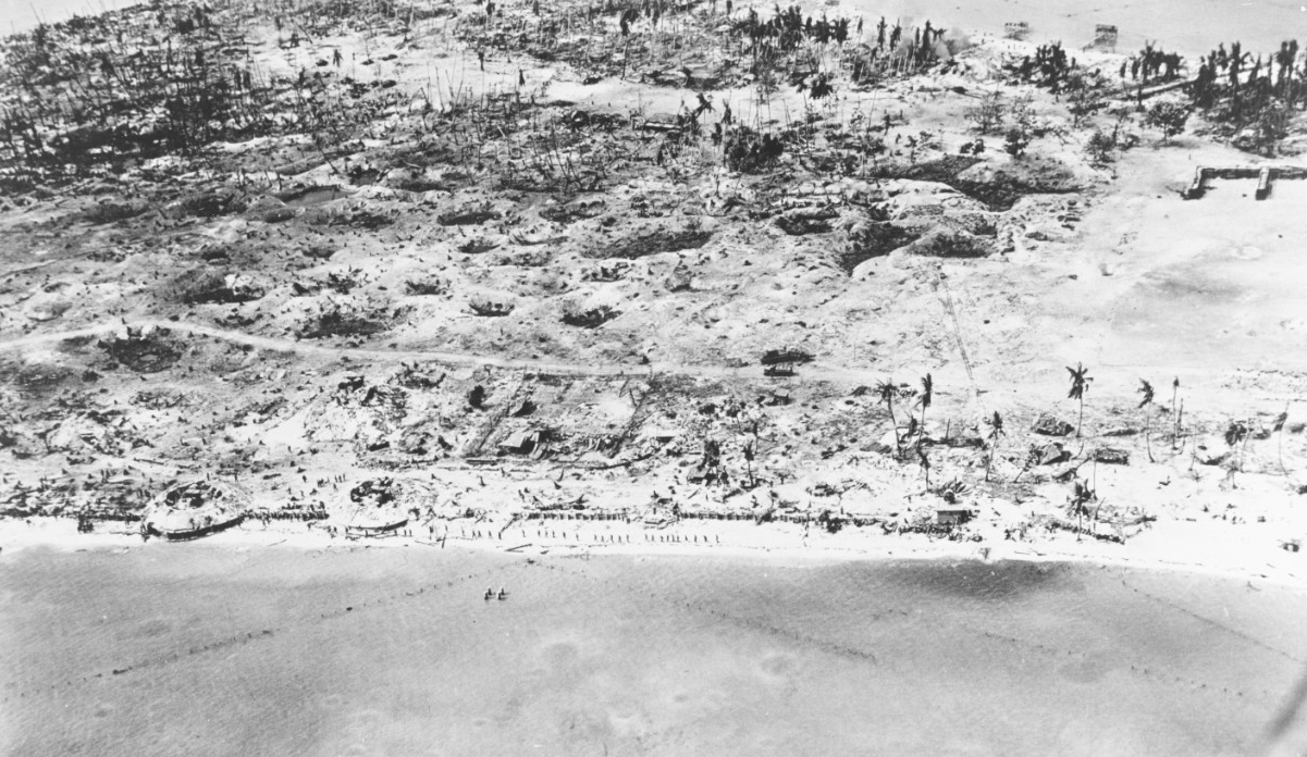 View of Betio Island after it was secured