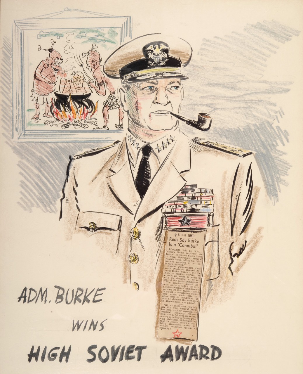 A cartoon of Admiral Burke